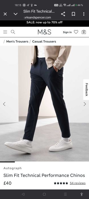 Джинсы (chino Marks&Spencer United Kingdom w36 stretch navy.