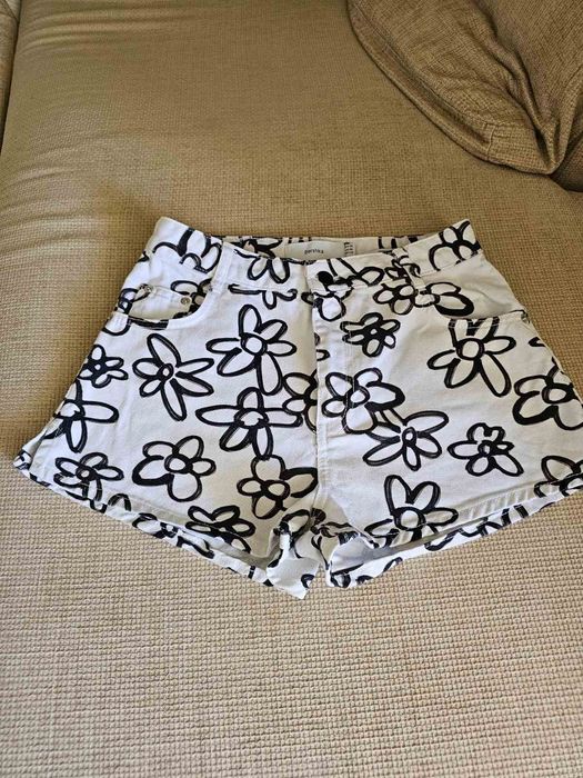 Шорты BERSHKA, коттон, джинс