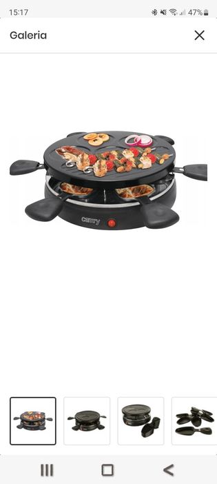Domowy elektryczny grill raclette.