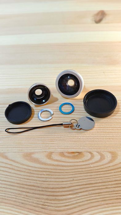 Kit de Lentes Fotográficas para Telemóvel - Fisheye 180° + Wide/Macro 0.67x