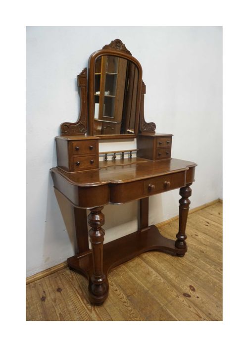 STARA TOALETKA konsola z lustrem mahoń oryginał