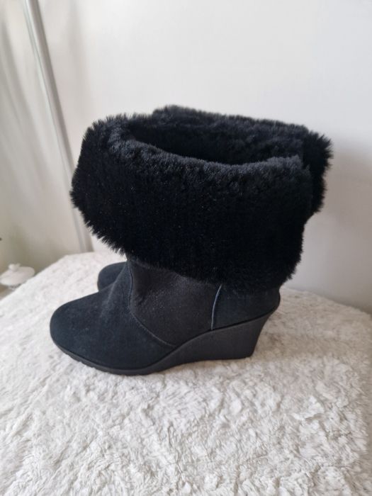 Zimowe buty damskie,  skórzane Zippyboot 39. Kozaki na koturnie