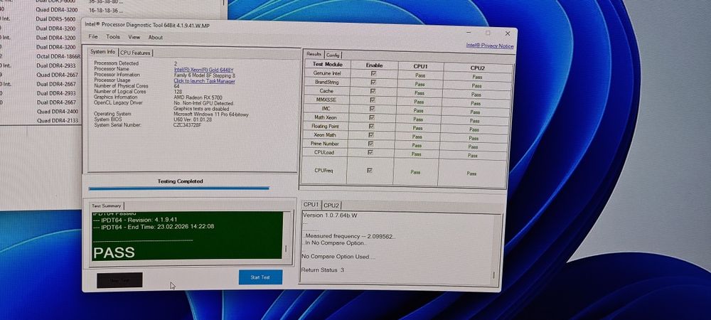 2 procesory Xeon Gold 6448Y 64 rdzenie 128 wątków 4100 mzh FCLGA 4677