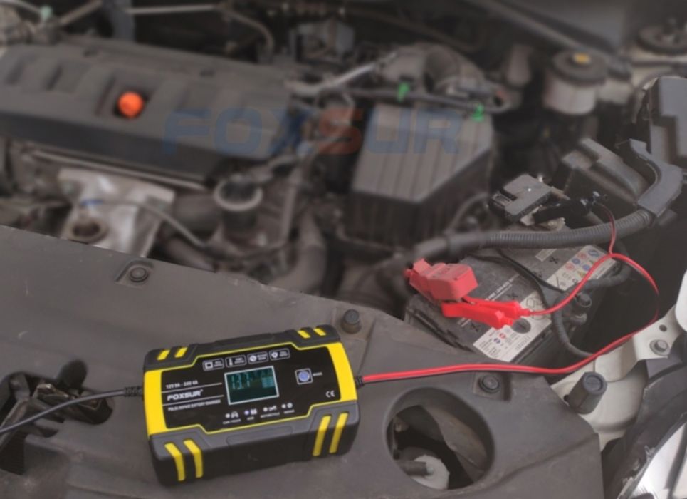 Зарядное устройство для автомобильного аккумулятора Foxsur 12V-24V 8A ...