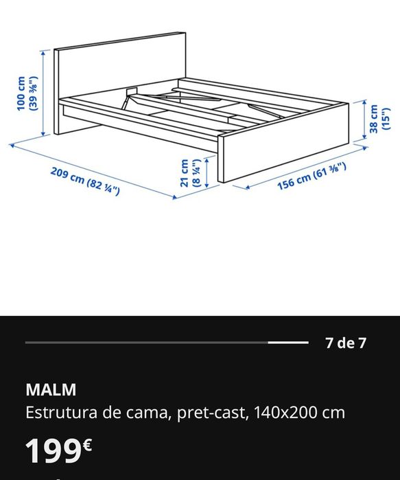 Cama 1.40cm por 2m