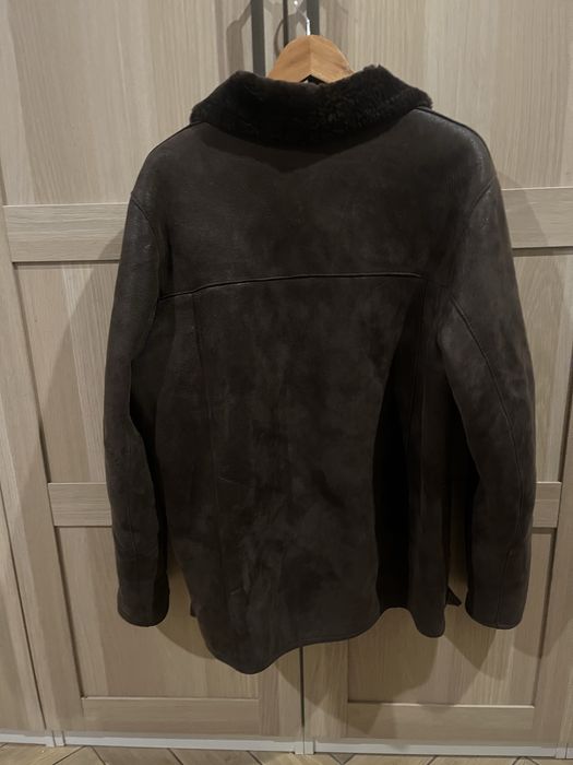 Kożuch męski naturalny brazowy