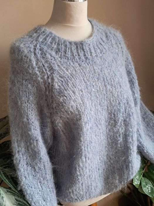Puszysty sweter Alpaka z Merino.Handmade.