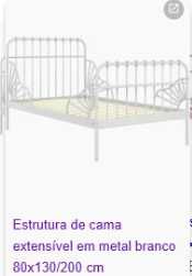Cama Ikea Minnem branca extensível 130/200 cm*80 cm