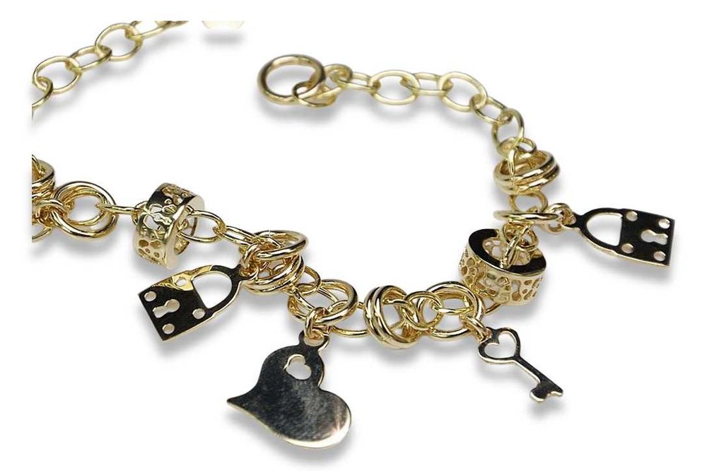 Złota bransoletka włoska żółte złoto charmsy cb113 W