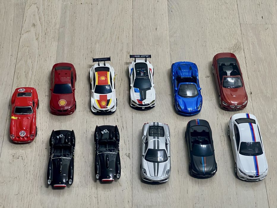 Samochody kolekcjonerskie z Shell marek BMW i Ferrari