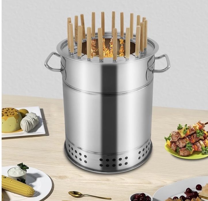 Портативний мангал-бочка з шампурами - ідеально для пікніка!