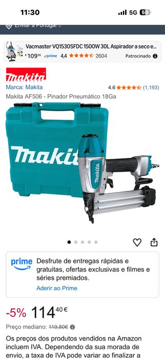 Pinador pneumático makita
