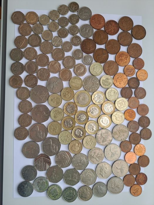 Lote de 125 moedas libra UK