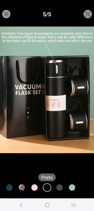 Garrafa térmica com 3 chavenas