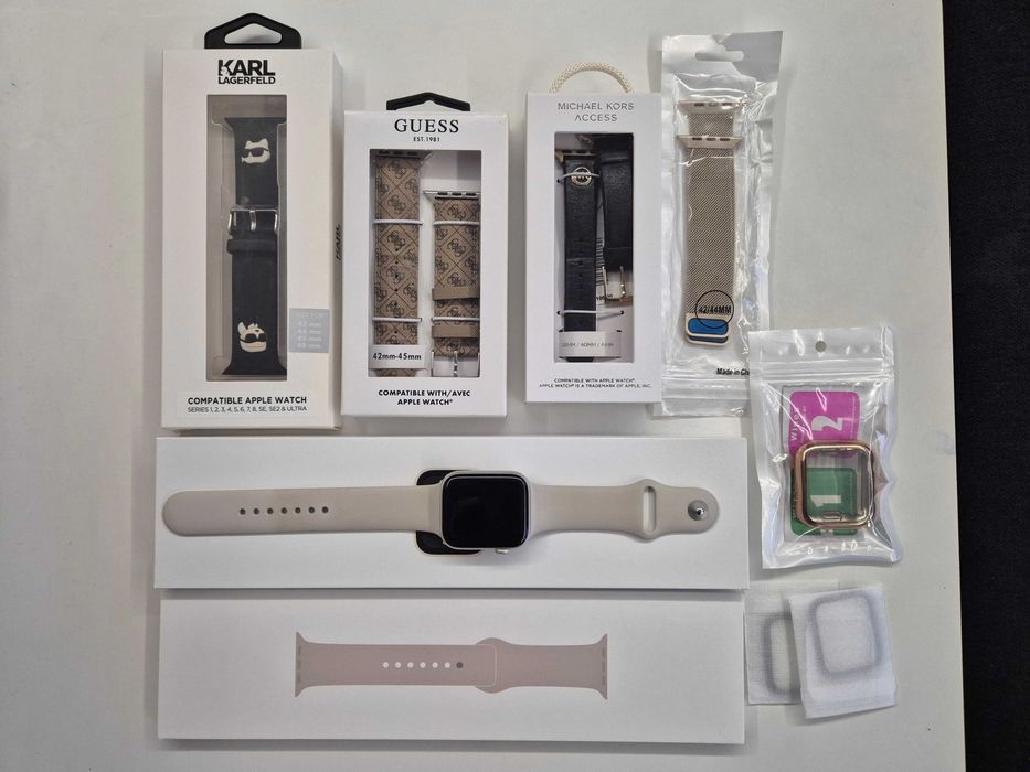 Apple Watch SE 2gen 44mm Starlight +paski Guess/Karl/Kors