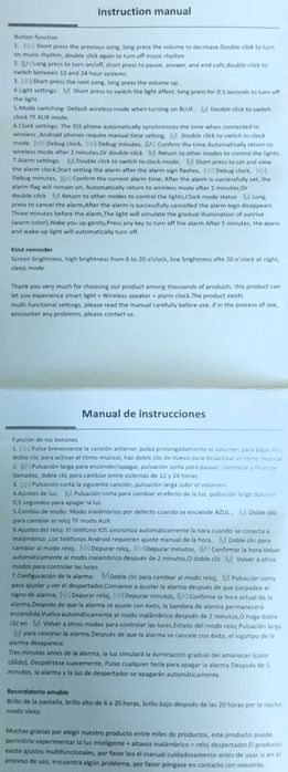 Relógio Candeeiro Carregador Wireless Despertador