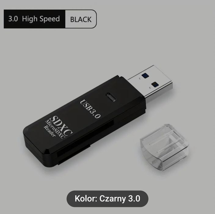 Czytnik kart USB 3.0, 2.0, adapter 2 w 1 SD do USB