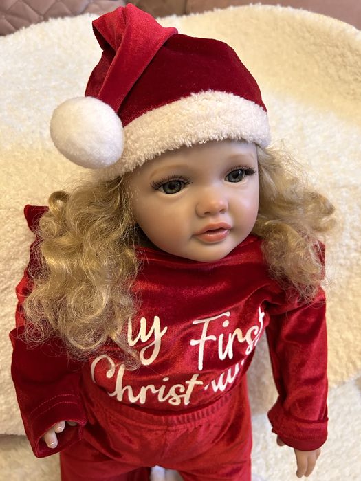Новорічна лялька-дівчинка Reborn з м’яким тілом
