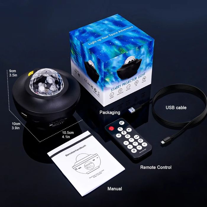 Детские Проектор звездного неба Галактика с пультом и колонкой Bluetoo