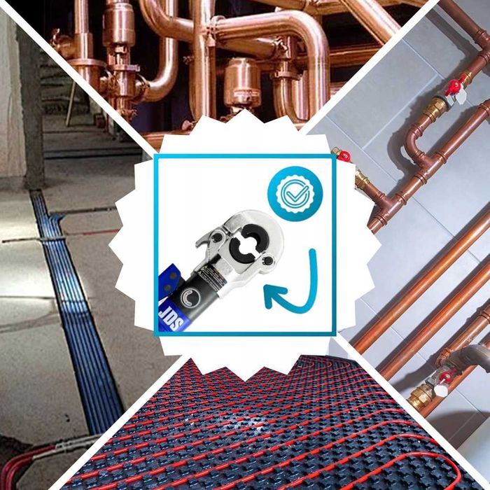 Zaciskarka hydrauliczna do rur PEX JDS 10 ton, 12 matryc, walizka