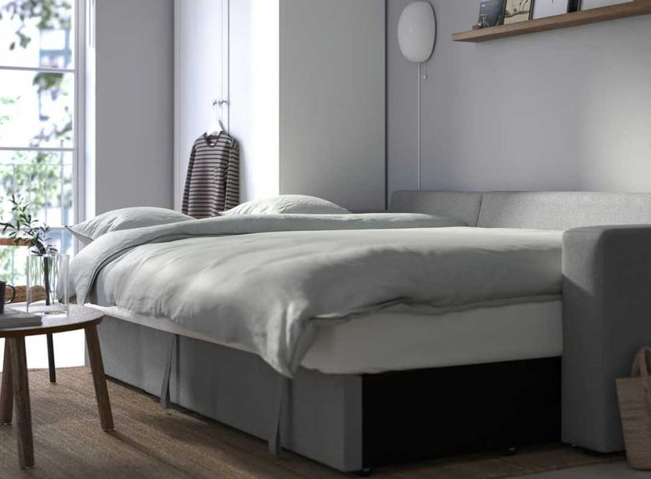 Sofá-cama 3 lugares IKEA (barsloev cinza) com ou sem entrega