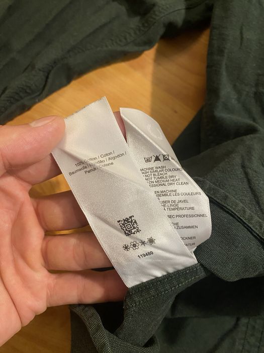 (S) FRED PERRY рубашка зеленая хлопковая сорочка хлопок