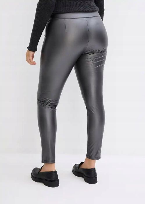 B.P.C legginsy z eko skóry metaliczy połysk r.44/46
