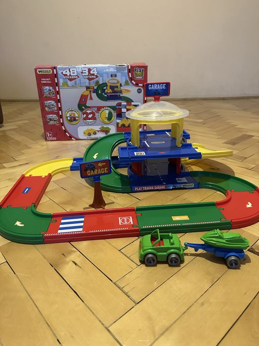 Дитячий трек гараж wader 2 поверхи ігровий набір play tracks garage