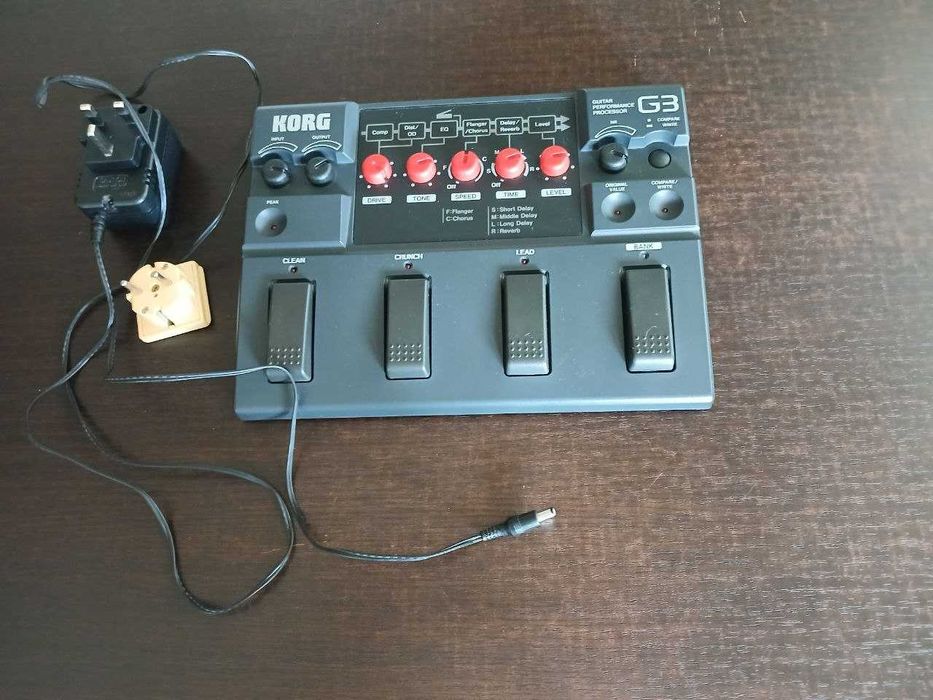 Korg G3 Guitar Performance Processor, з блоком живлення та коробкою