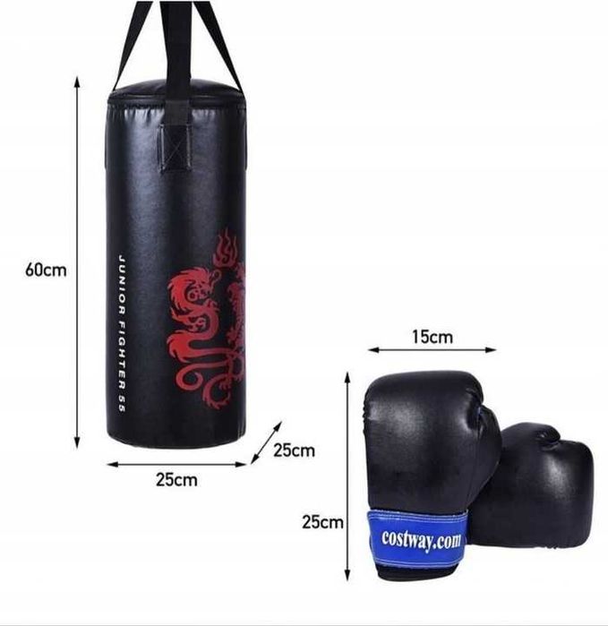 Zestaw bokserski Costway worek bokserki rękawice i skakanka