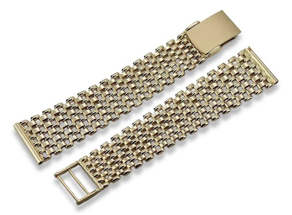 Złota 14k 585 bransoleta do zegarka 20g NOWA - NAJTANIEJ! mbw004y W
