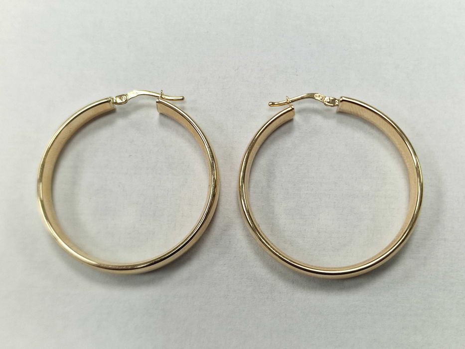 Złote kolczyki damskie/ 585/ 4.41 gram/ Owalne/ nowoczesne