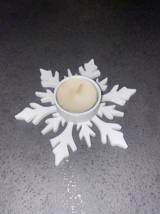 Świąteczny świecznik płatek śniegu + świeczka GRATIS!