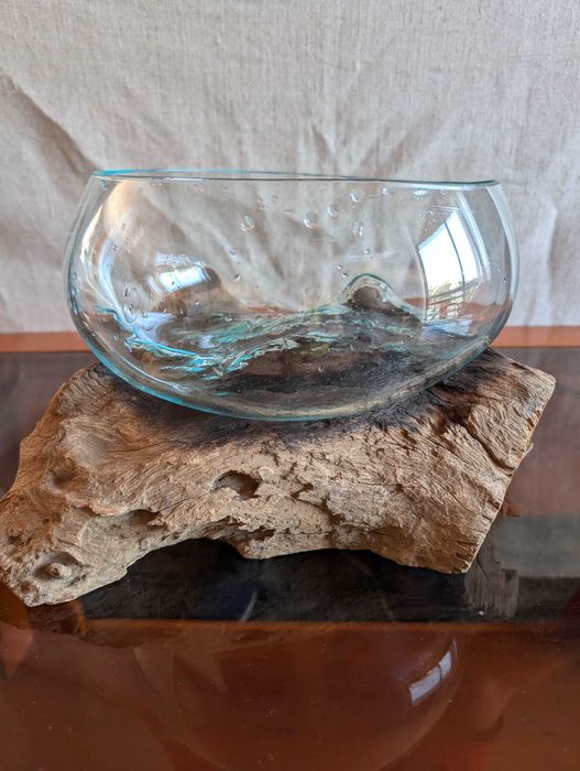 Terrário de Vidro em Madeira Fundida