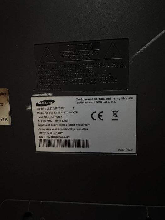 Телевізор Samsung LE37A467C1W 37”