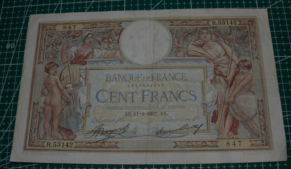 Francja 100 franków 1937 P.78 Rzadki