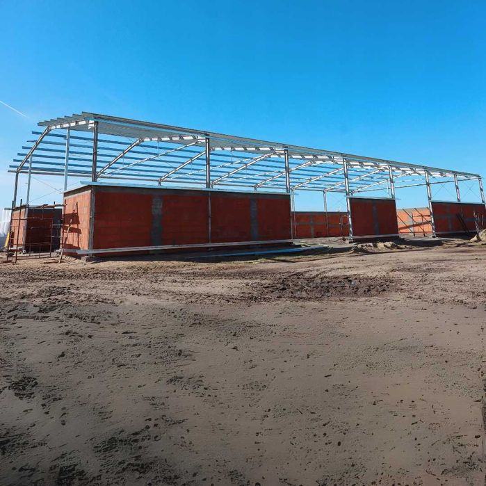 Konstrukcja Stalowa Hali Wiaty 8x48x4m DWUSPADOWA Hala Wiata