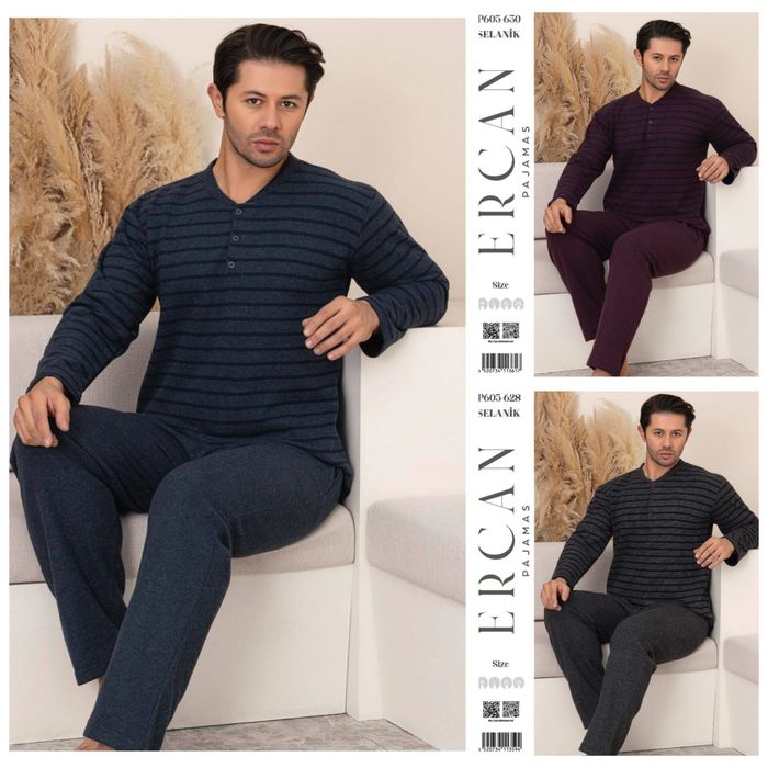 Піжама чоловіча тепла трикотаж на байці  Ercan Туреччина  р.M-2XL