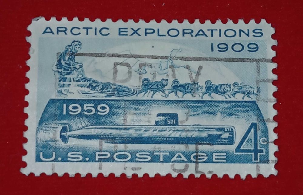 Почтовая марка США 1959 года, посвященная арктическим исследованиям