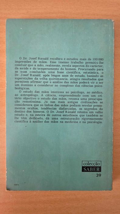 Livro "As Mãos na Medicina e na Psicologia" de Josef Ranald