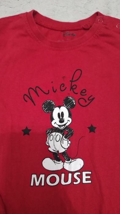 Body Myszka Miki 98 długi rękaw czerwone