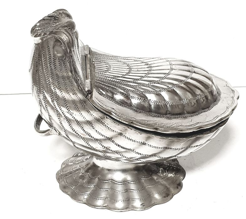 Fantástico antigo açucareiro  inglês em metal prateado