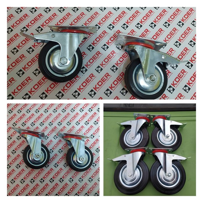 Колеса на складскую тележку поворотные с тормозом