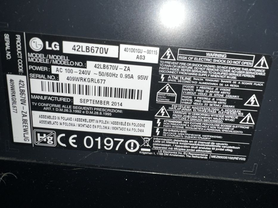 Telewizor LG42 cale