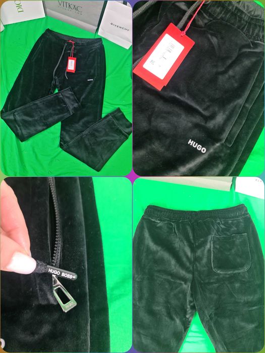 Sklepowe Spodnie meskie Ultra Premium Ralph Hugo Boss welur OUTLET