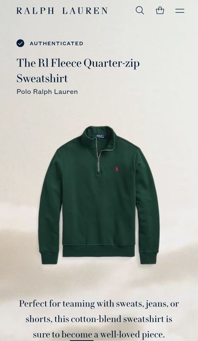 Толстовка  Polo Ralph Lauren з чвертьзастібкою
