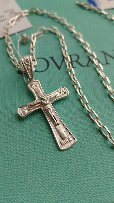 Серебряная якорная цепочка 50 55 60 см с алмазной гранью Самовывоз.