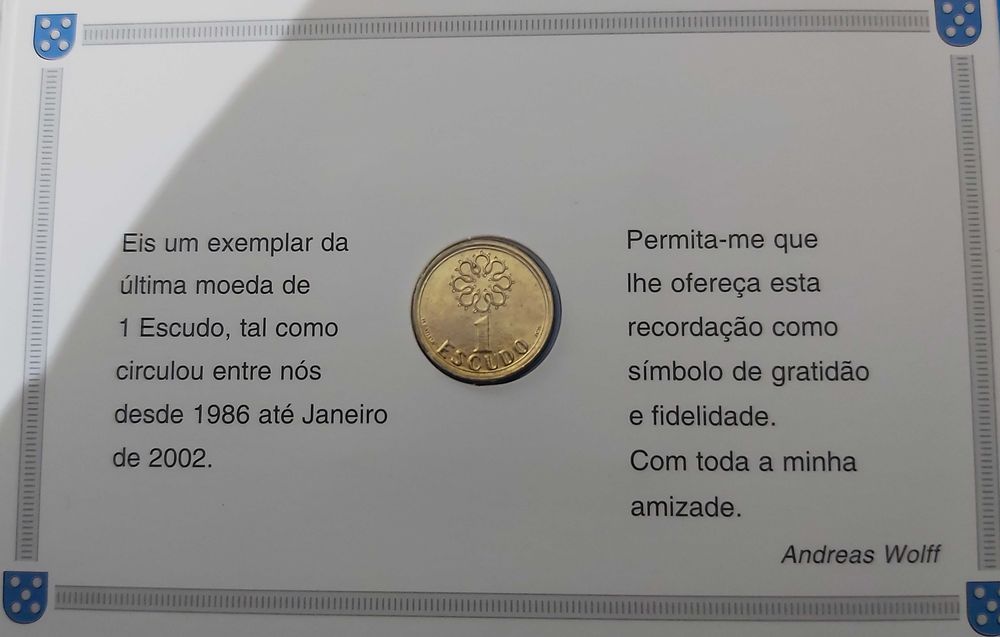 1$00 ano 2000  A última moeda de 1$00, PHILAE