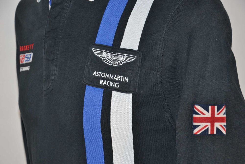 HACKETT Aston Martin Racing Koszulka Polo Męska L Longsleeve Oryginał
