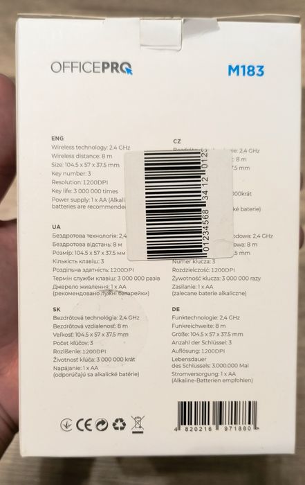 Мышь OfficePro M183 Wireless Black